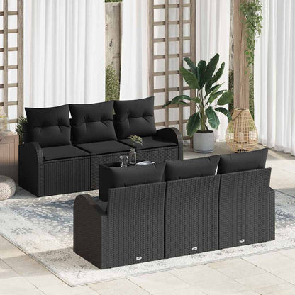 Garten-Sofa-Set 7 pcs Schwarz 55 x 55 x 37 cm Poly Rattan