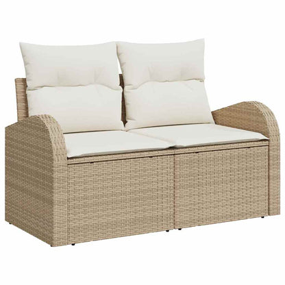 Garten-Sofa-Set 7 pcs Beige und Weiß 55 x 55 x 37 cm