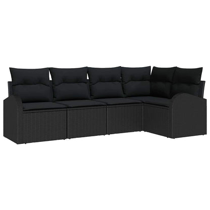 Sofa Set mit Kissen Schwarz Polyester