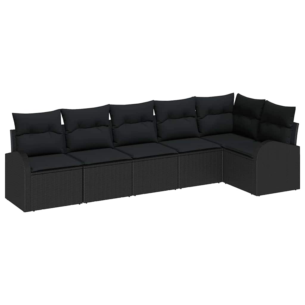 Gartensofa-set Schwarz Poly-Rattan