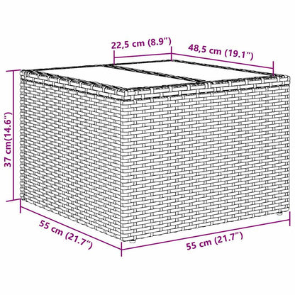 Gartensofa-set Schwarz Poly-Rattan
