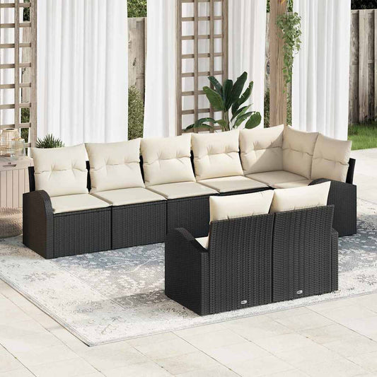 Garten-Sofa-Set mit Kissen 8 pcs 289 x 124 x 85 cm Poly Rattan