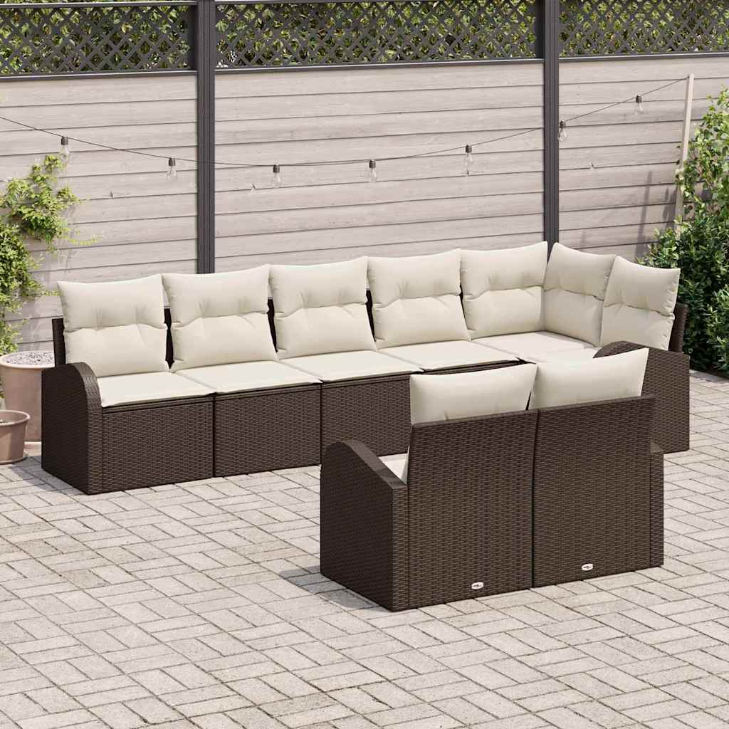 Garten-Sofa-Set mit Kissen 8 pcs 289 x 124 x 85 cm Poly Rattan
