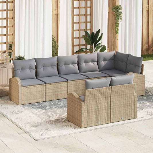 Garten-Sofa-Set mit Kissen 8 pcs 289 x 124 x 85 cm Poly Rattan