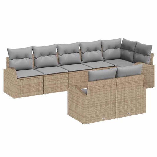 Garten-Sofa-Set mit Kissen 8 pcs 289 x 124 x 85 cm Poly Rattan