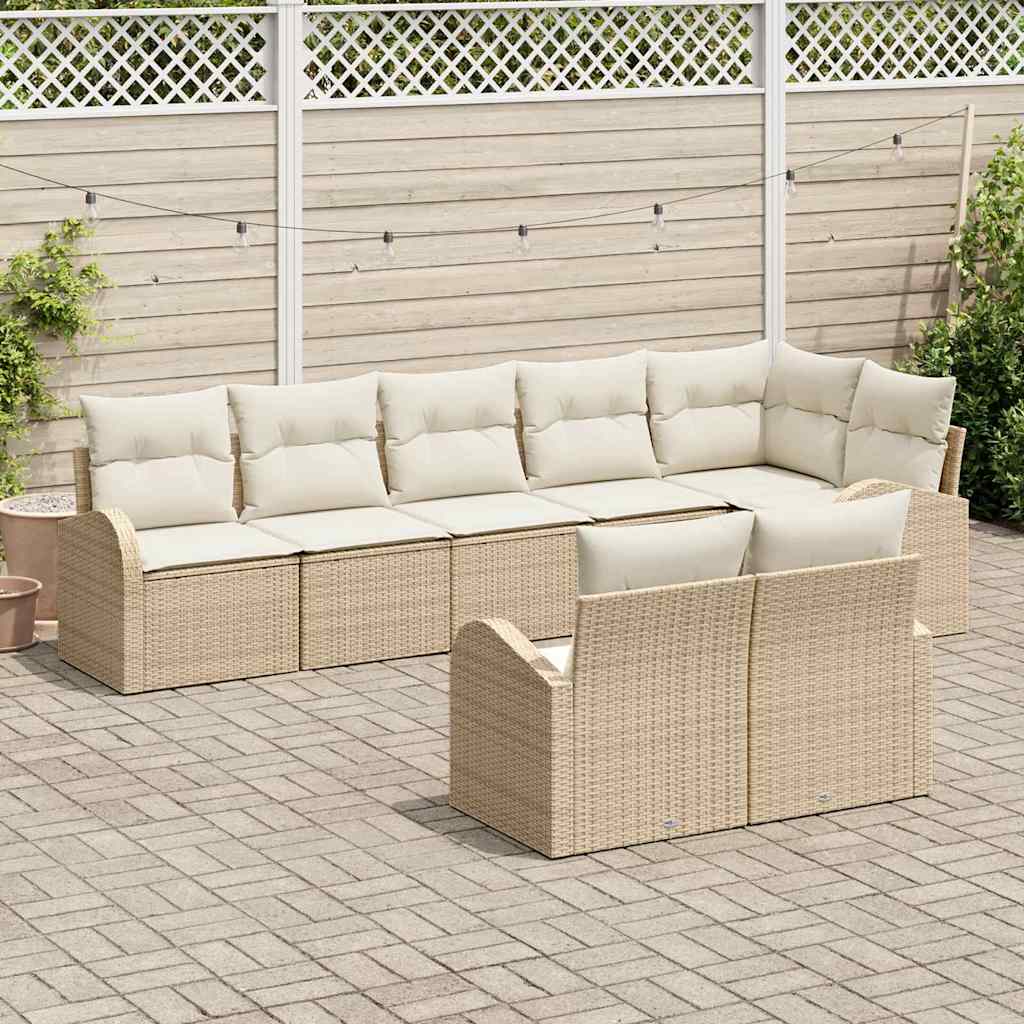 Garten-Sofa-Set mit Kissen 8 pcs 289 x 124 x 85 cm Poly Rattan