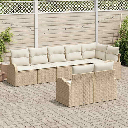 Garten-Sofa-Set mit Kissen 8 pcs 289 x 124 x 85 cm Poly Rattan