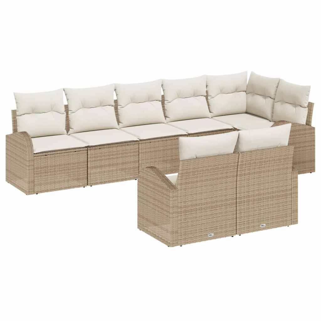 Garten-Sofa-Set mit Kissen 8 pcs 289 x 124 x 85 cm Poly Rattan