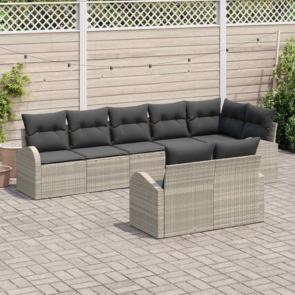 Garten-Sofa-Set mit Kissen 8 pcs 289 x 124 x 85 cm Poly Rattan