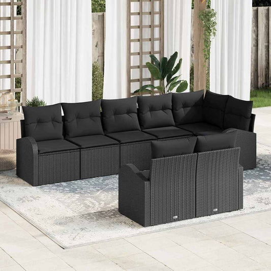 Garten-Sofa-Set mit Kissen 8 pcs 289 x 124 x 85 cm Poly Rattan