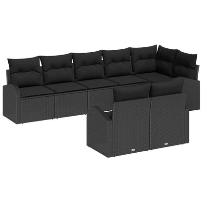 Garten-Sofa-Set mit Kissen 8 pcs 289 x 124 x 85 cm Poly Rattan