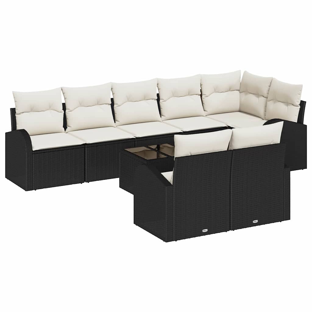 Garten-Sofa-Set mit Kissen 9 pcs 289 x 124 x 85 cm Poly Rattan