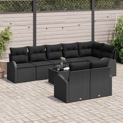Garten-Sofa-Set mit Kissen 9 pcs 289 x 124 x 85 cm Poly Rattan