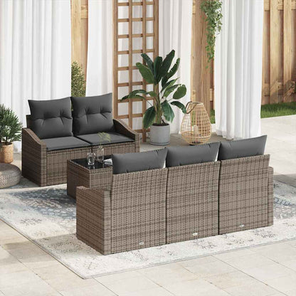 Garten-Sofa-Set mit Kissen 6 pcs Grau 55 x 55 x 37 cm