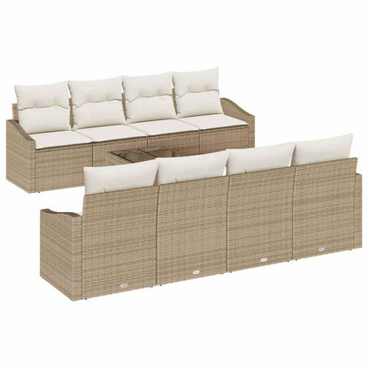 Garten-Sofa-Set 9 pcs Beige und Creme 55 x 55 x 37 cm