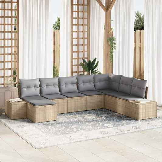 Garten-Sofa-Set mit Kissen 8 pcs 319 x 209 x 85 cm Poly Rattan