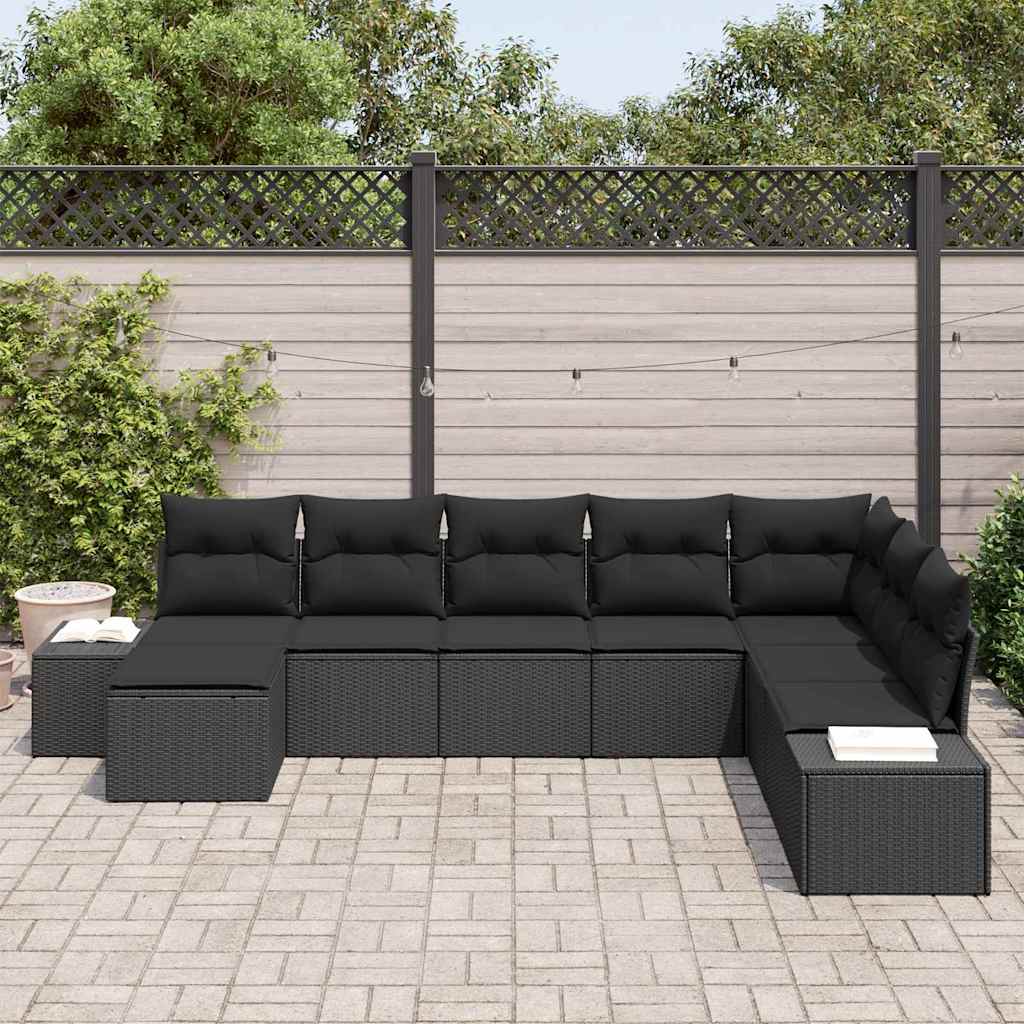 Garten-Sofa-Set mit Kissen 8 pcs 319 x 209 x 85 cm Poly Rattan