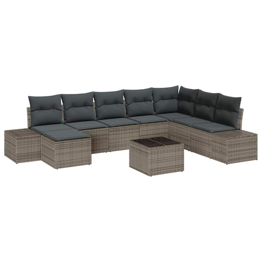 Garten-Sofa-Set mit Kissen 9 pcs 319 x 209 x 85 cm Poly Rattan
