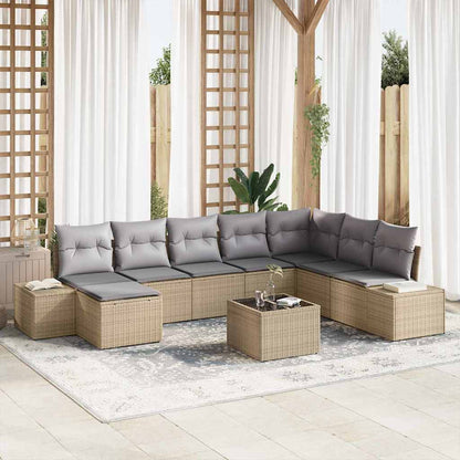Garten-Sofa-Set mit Kissen 9 pcs 319 x 209 x 85 cm Poly Rattan