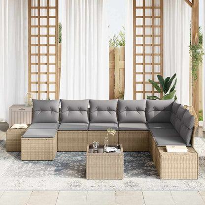 Garten-Sofa-Set mit Kissen 9 pcs 319 x 209 x 85 cm Poly Rattan