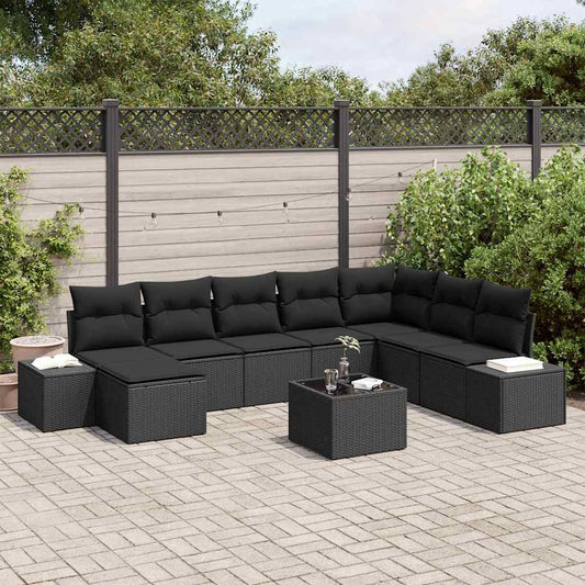Garten-Sofa-Set mit Kissen 9 pcs 319 x 209 x 85 cm Poly Rattan