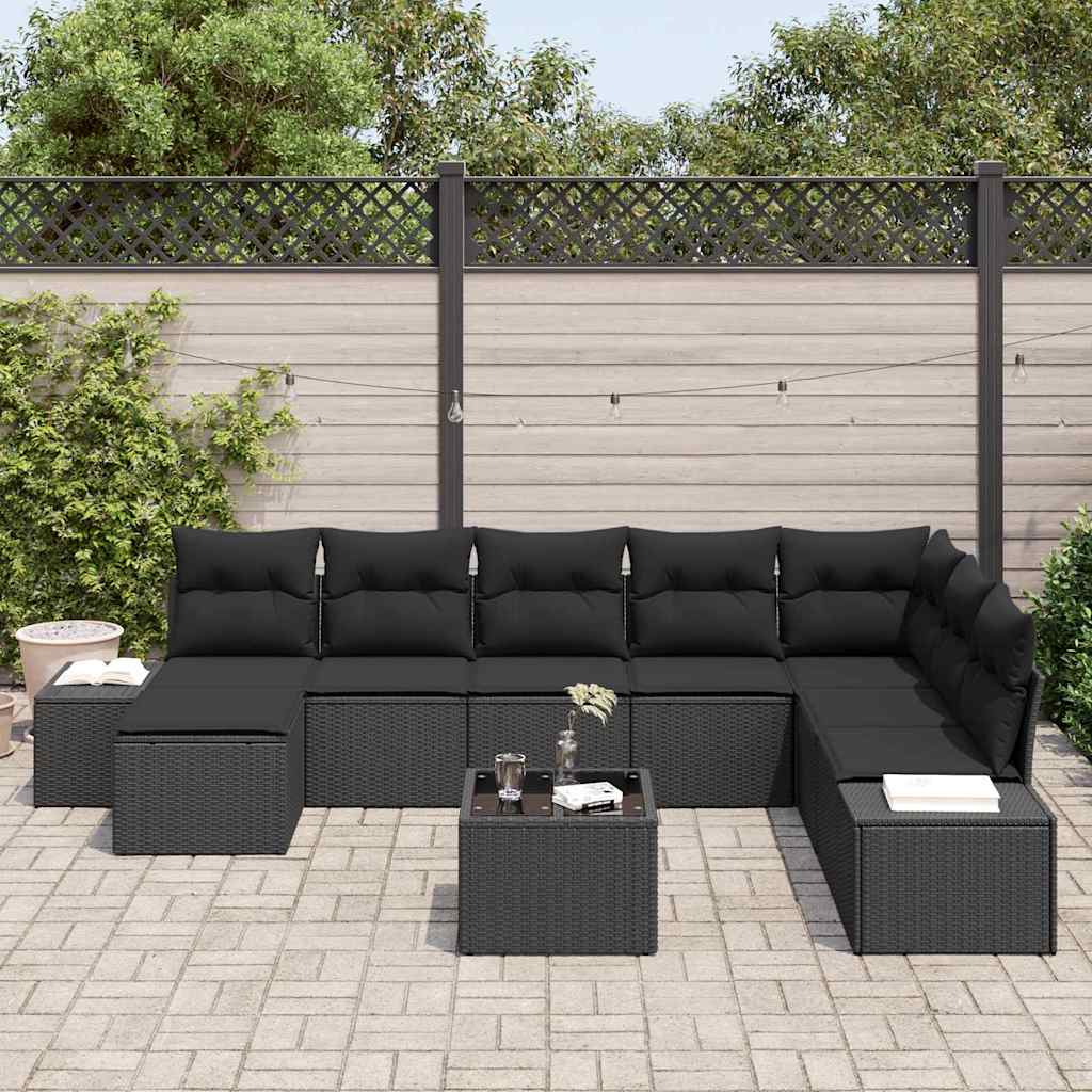 Garten-Sofa-Set mit Kissen 9 pcs 319 x 209 x 85 cm Poly Rattan
