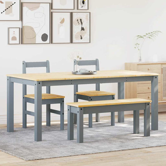 4-tlg. Essgruppe Panama Grau Massivholz Kiefer