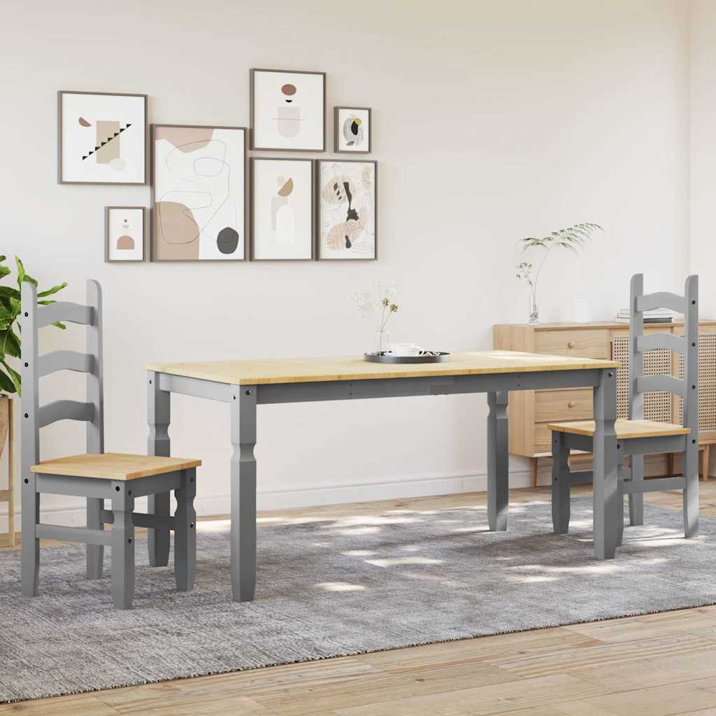3-tlg. Essgruppe Panama Grau Massivholz Kiefer