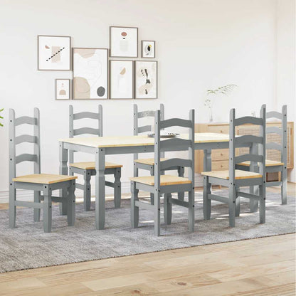 7-tlg. Essgruppe Panama Grau Massivholz Kiefer
