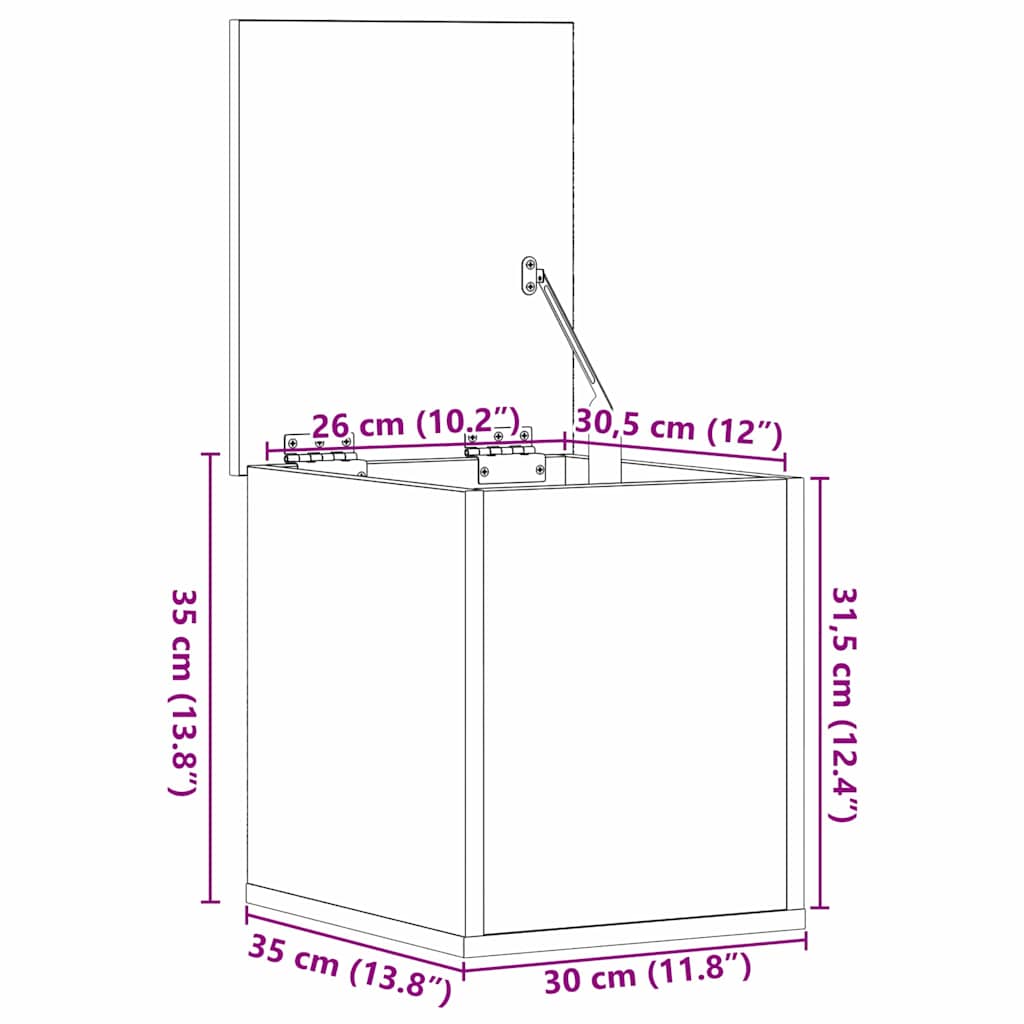 Aufbewahrungsbox Altholz 30 x 35 x 35 cm Holzwerkstoff