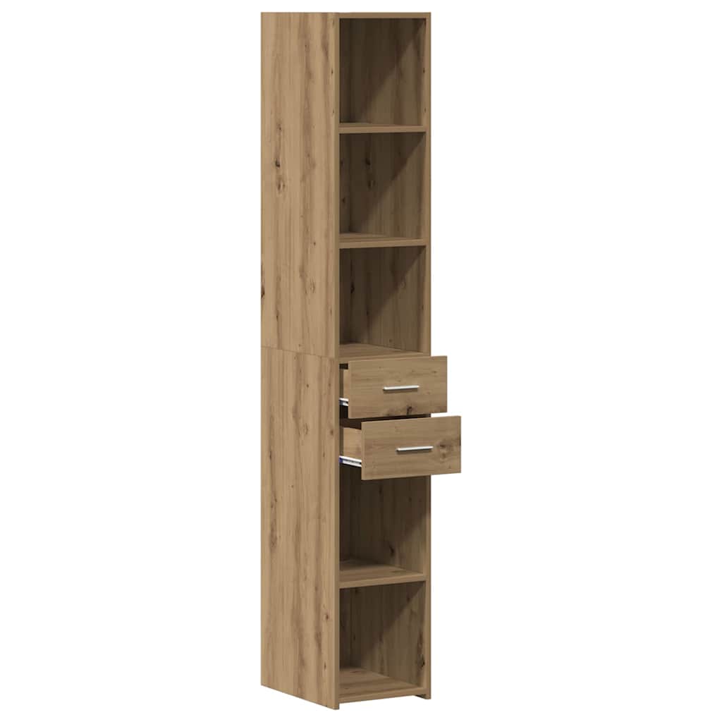 Hochboard Eiche handwerklich 30 x 42.5 x 185 cm Holzwerkstoff