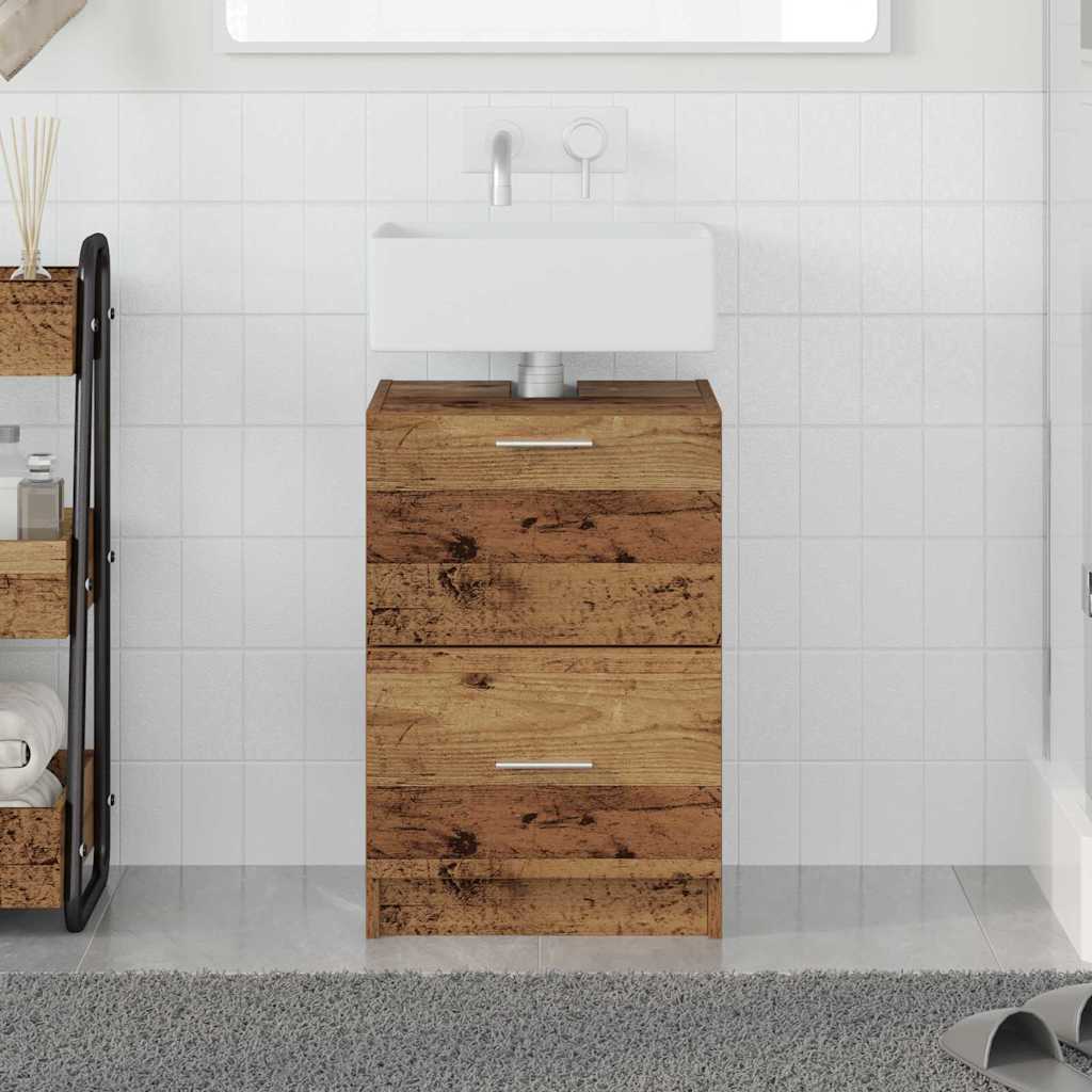 Badezimmerschrank mit Tür Altholz 40 x 37 x 59 cm Holzwerkstoff