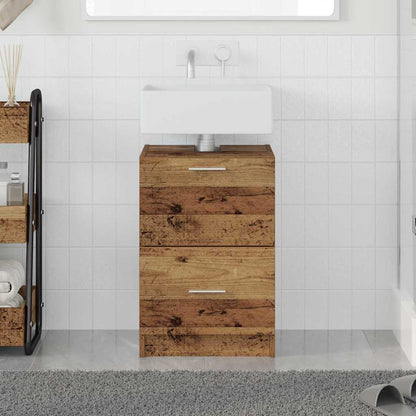 Badezimmerschrank mit Tür Altholz 40 x 37 x 59 cm Holzwerkstoff