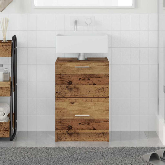 Badezimmerschrank mit Tür Altholz 40 x 37 x 59 cm Holzwerkstoff