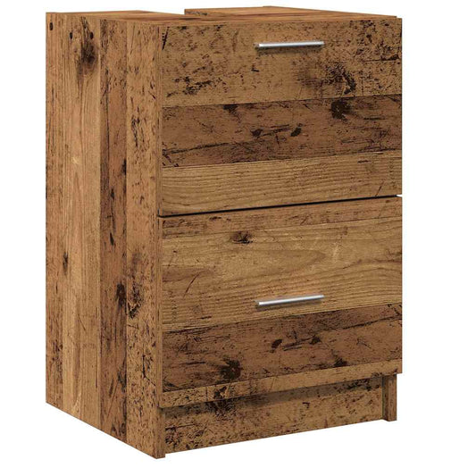 Badezimmerschrank mit Tür Altholz 40 x 37 x 59 cm Holzwerkstoff