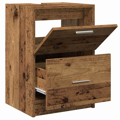 Badezimmerschrank mit Tür Altholz 40 x 37 x 59 cm Holzwerkstoff