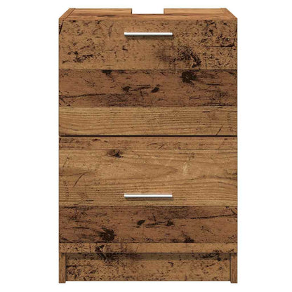 Badezimmerschrank mit Tür Altholz 40 x 37 x 59 cm Holzwerkstoff