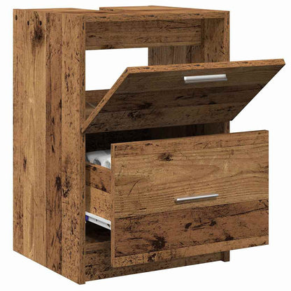 Badezimmerschrank mit Tür Altholz 40 x 37 x 59 cm Holzwerkstoff
