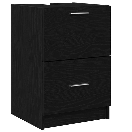Badezimmerschrank mit Tür Schwarz Eichen-Optik 40 x 37 x 59 cm