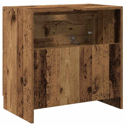 Badezimmerschrank mit Tür Altholz 59 x 37 x 59 cm Holzwerkstoff