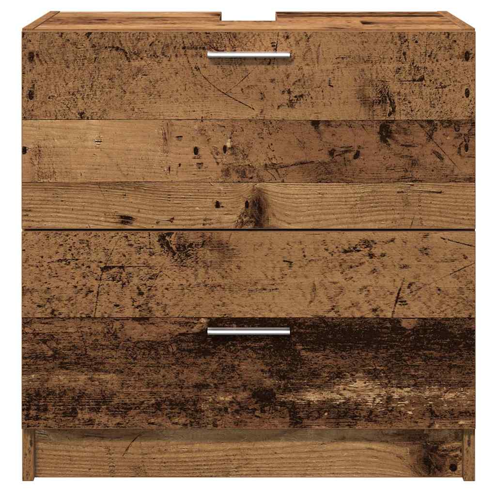 Badezimmerschrank mit Tür Altholz 59 x 37 x 59 cm Holzwerkstoff
