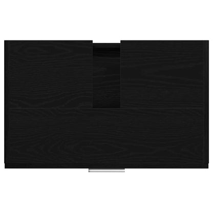 Badezimmerschrank mit Tür Schwarz Eichen-Optik 59 x 37 x 59 cm