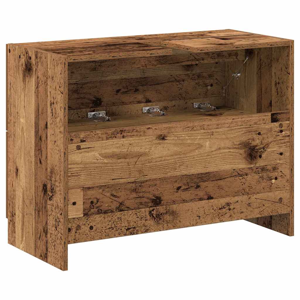 Badezimmerschrank mit Tür Altholz 78 x 37 x 59 cm Holzwerkstoff