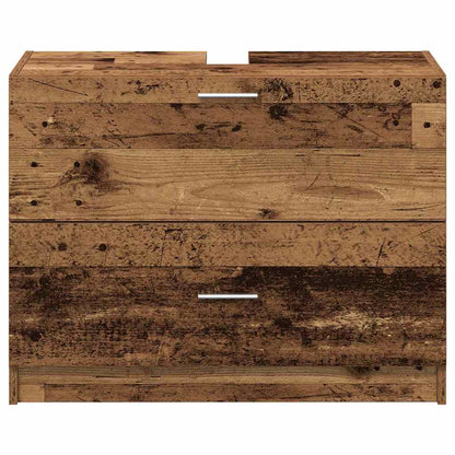 Badezimmerschrank mit Tür Altholz 78 x 37 x 59 cm Holzwerkstoff