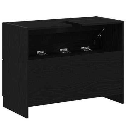 Badezimmerschrank mit Tür Schwarz Eichen-Optik 78 x 37 x 59 cm
