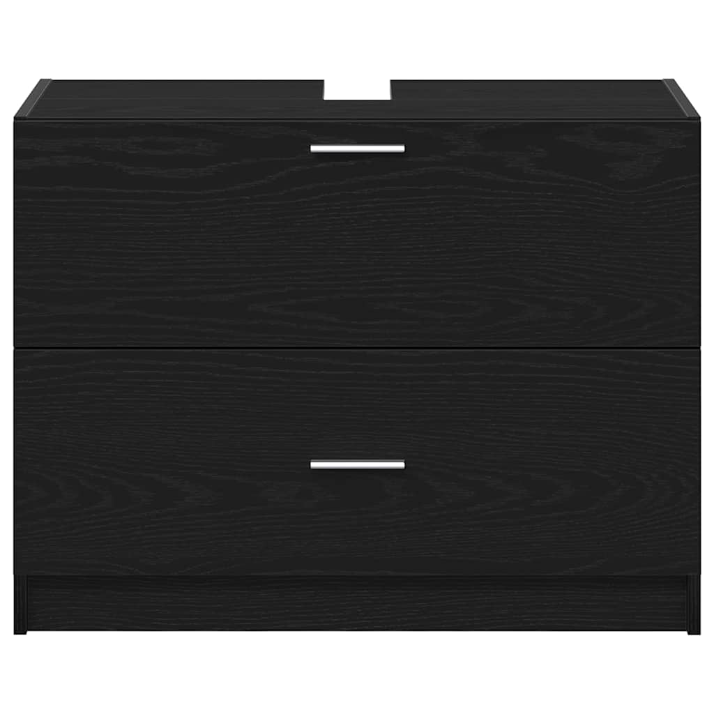 Badezimmerschrank mit Tür Schwarz Eichen-Optik 78 x 37 x 59 cm