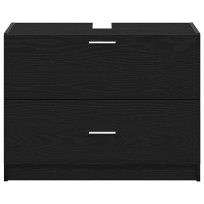 Badezimmerschrank mit Tür Schwarz Eichen-Optik 78 x 37 x 59 cm