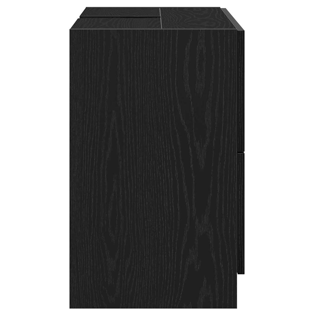 Badezimmerschrank mit Tür Schwarz Eichen-Optik 78 x 37 x 59 cm