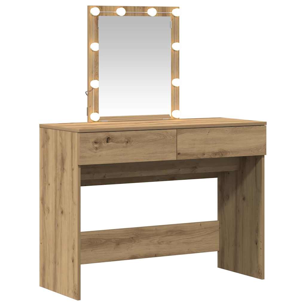 Schminktisch Eiche handwerklich 100 x 40 x 130 cm Holzwerkstoff