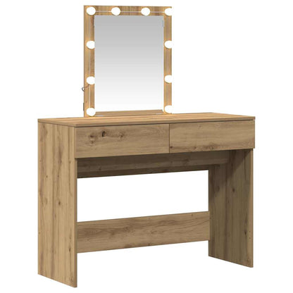 Schminktisch Eiche handwerklich 100 x 40 x 130 cm Holzwerkstoff